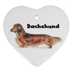 Dachshund Long Haired Ornament (Heart)