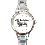 Dachshund Smooth Round Italian Charm Watch