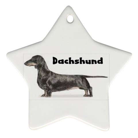 Dachshund Smooth Ornament (Star) from ArtsNow.com Front