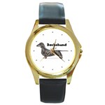 Dachshund Smooth Round Gold Metal Watch