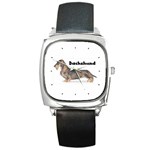 Dachshund Wirehaired Square Metal Watch