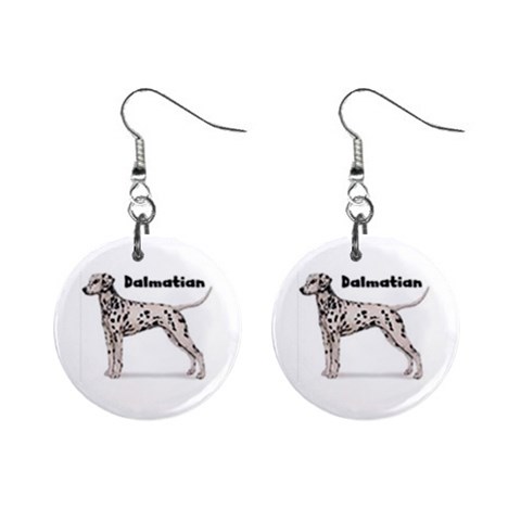 Dalmatian 1  Button Earrings from ArtsNow.com Front