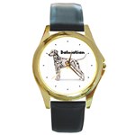 Dalmatian Round Gold Metal Watch