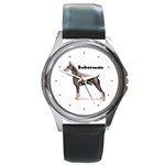 Doberman Pinscher Round Metal Watch