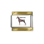 Doberman Pinscher Gold Trim Italian Charm (9mm)