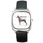 Doberman Pinscher Square Metal Watch