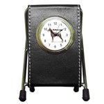 Doberman Pinscher Pen Holder Desk Clock