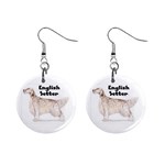 English Setter 1  Button Earrings