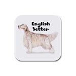 English Setter Rubber Square Coaster (4 pack)