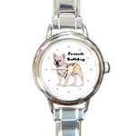 French Bulldog Round Italian Charm Watch