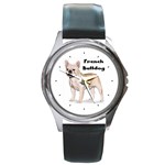 French Bulldog Round Metal Watch