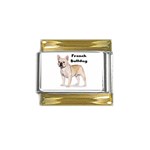 French Bulldog Gold Trim Italian Charm (9mm)