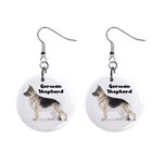 German Shepherd 1  Button Earrings