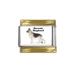 German Shepherd Gold Trim Italian Charm (9mm)