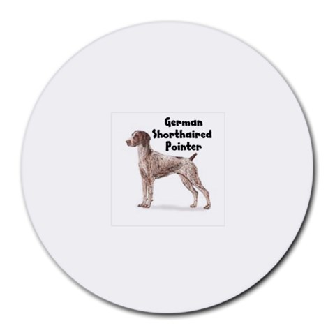 German Shorthaired Pointer Round Mousepad from ArtsNow.com Front