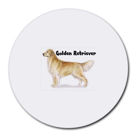 Golden Retriever Round Mousepad from ArtsNow.com Front