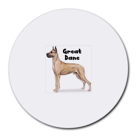 Great Dane Round Mousepad from ArtsNow.com Front