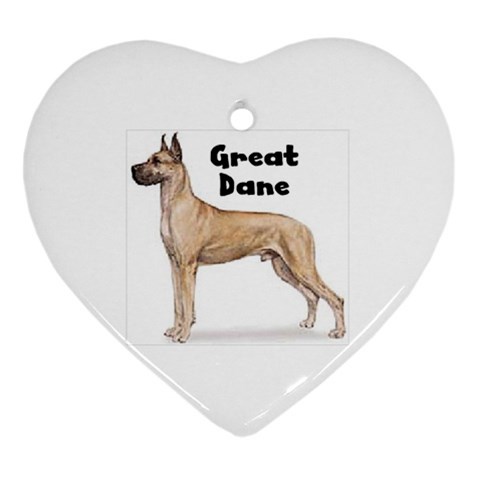 Great Dane Ornament (Heart) from ArtsNow.com Front