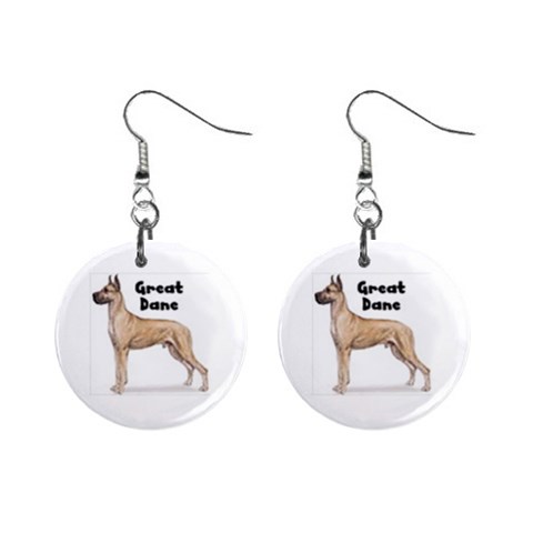 Great Dane 1  Button Earrings from ArtsNow.com Front