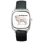 Great Pyrenees Square Metal Watch