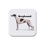 Greyhound Rubber Square Coaster (4 pack)