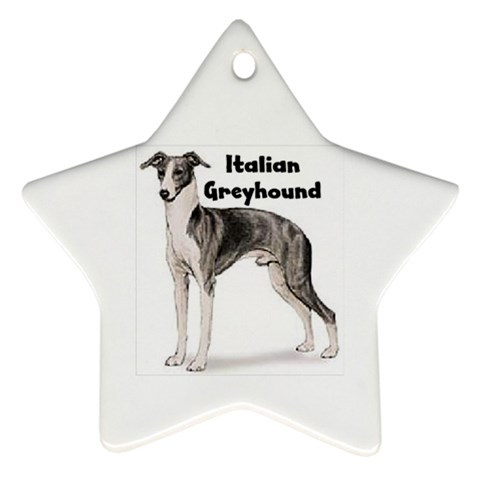 Italian Greyhound Ornament (Star) from ArtsNow.com Front