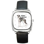 Italian Greyhound Square Metal Watch