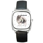 Keeshond Square Metal Watch