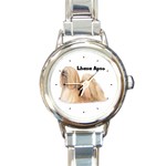 Lhasa Apso Round Italian Charm Watch