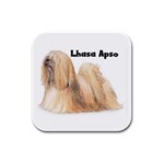 Lhasa Apso Rubber Square Coaster (4 pack)