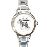 Miniature Schnauzer Round Italian Charm Watch