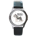 Miniature Schnauzer Round Metal Watch