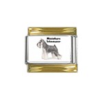 Miniature Schnauzer Gold Trim Italian Charm (9mm)