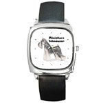 Miniature Schnauzer Square Metal Watch