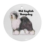 Old English Sheepdog Ornament (Round)