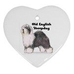 Old English Sheepdog Ornament (Heart)