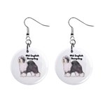 Old English Sheepdog 1  Button Earrings