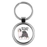 Old English Sheepdog Key Chain (Round)