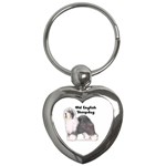 Old English Sheepdog Key Chain (Heart)