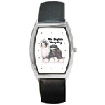 Old English Sheepdog Barrel Style Metal Watch