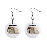 Pekingese 1  Button Earrings