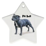 Pit Bull Ornament (Star)