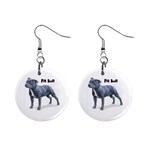 Pit Bull 1  Button Earrings