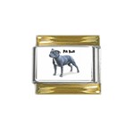 Pit Bull Gold Trim Italian Charm (9mm)