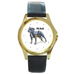 Pit Bull Round Gold Metal Watch