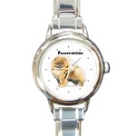 Pomeranian Round Italian Charm Watch