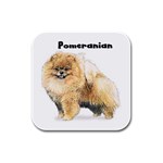 Pomeranian Rubber Square Coaster (4 pack)