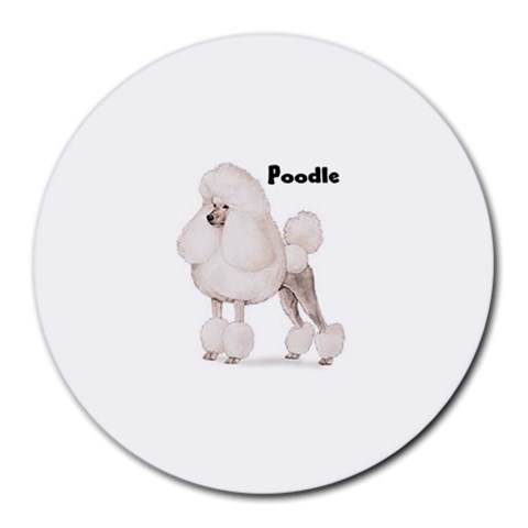 Poodle Round Mousepad from ArtsNow.com Front