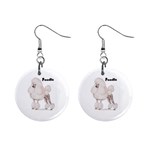 Poodle 1  Button Earrings