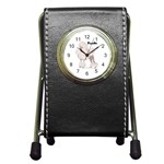 Poodle Pen Holder Desk Clock